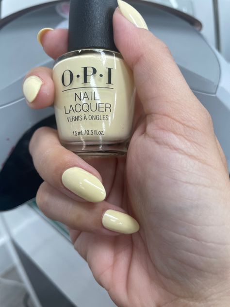 Oak Milk Nails, Milky Nails Opi, Milky Yellow Nails, Milky Nail Color Opi, Milky White Gel Nail Polish, Opi Yellow Nail Polish, Opi Nail Lacquer, Ring Light, Yellow Nails