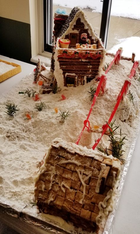 Gingerbread Ski Resort, Ski Resort Gingerbread House, Ski Lodge Gingerbread House, Gingerbread Contest, Gingerbread House Patterns, Gingerbread Ideas, Olympic Theme, House Village, Gingerbread House Decorations