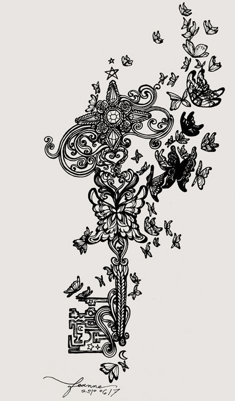 Key to the secret garden by feanne Secret Garden Key, Borboleta Tattoo, Garden Tattoos, Key Tattoos, Key Tattoo, Garden Grove, Landscape Garden, The Secret Garden, Deviant Art