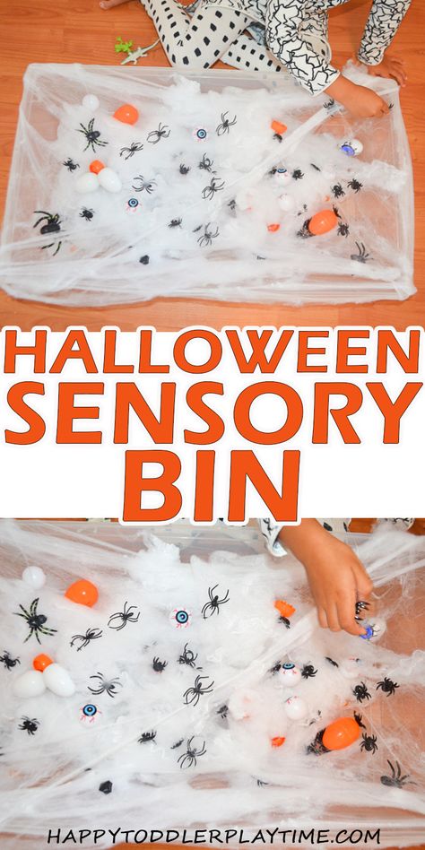 Spooktacular Halloween Sensory Bins - HAPPY TODDLER PLAYTIME Toy Rescue Activity, Halloween Sensory Bin, Halloween Activities For Toddlers, Toddler Sensory Bins, Halloween Infantil, Halloween Sensory, Halloween Crafts For Toddlers, Halloween Arts And Crafts, Toddler Sensory