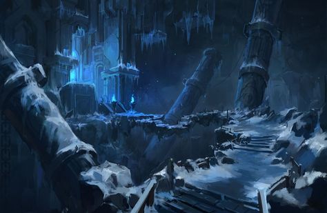 Frozen Castle, Dungeon Maps, Fantasy Setting, Fantasy Places, Fantasy Art Landscapes, Fantasy Concept Art, Arte Fantasy, Fantasy Rpg, Environment Design