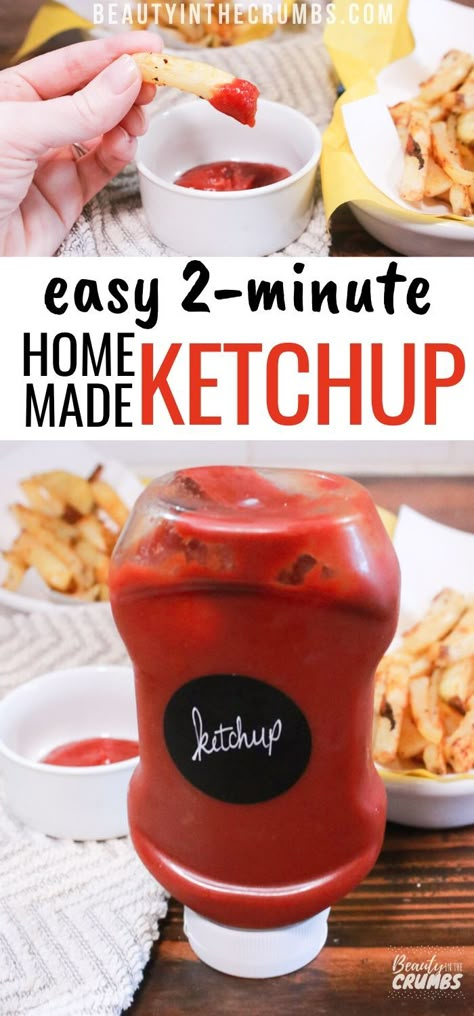 Diy Ketchup, Sugar Free Ketchup Recipe, How To Make Ketchup, Homemade Ketchup Recipes, Homemade Pizza Crust, Ketchup Recipe, Homemade Ketchup, Gluten Free Pizza Crust, Pantry Ingredients