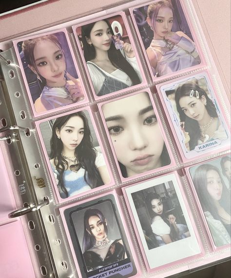 Kpop Pc Collection, Aespa Merch, Photocard Storage, Karina Photocard, Kpop Rooms, Binder Inspiration, K Pop Makeup, Aespa Photocards, Kpop Dream