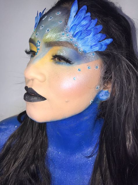 Blue Bird Makeup, Shipwreck Party, Rio Makeup, Odyssey Of The Mind, Bird Makeup, Fantasy Makeup, Halloween Costumes For Kids, Body Painting, Kids Costumes