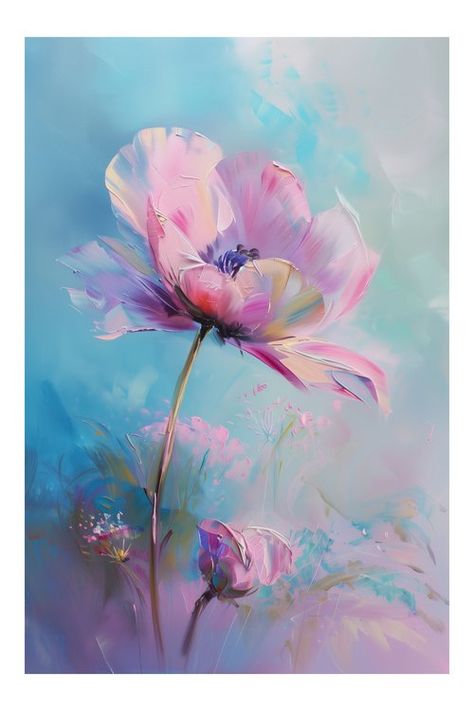 Watercolor Abstract Flowers, Pastel Flowers Painting, Wall Decor Ideas Bedroom, Floral Photography Nature, Globe Flower, Colorful Art Paintings, Canvas Art Painting Acrylic, Whimsical Art Paintings, Poster Living Room