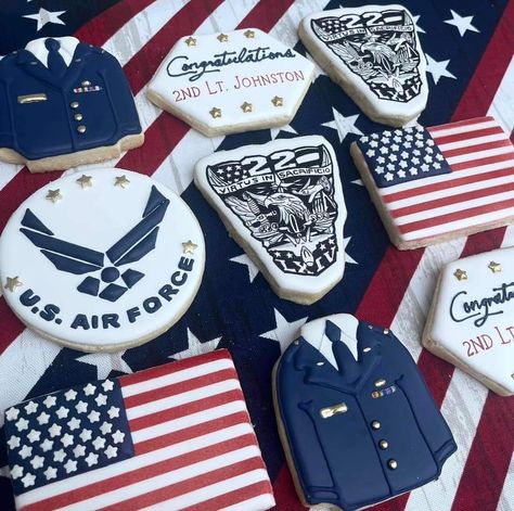 Air Force Promotion Party, Airforce Retirement Party Ideas, Air Force Retirement Cake, Air Force Retirement Party Ideas, Air Force Cookies, Airforce Party, Us Navy Party, Air Force Retirement Party, Air Force Cake