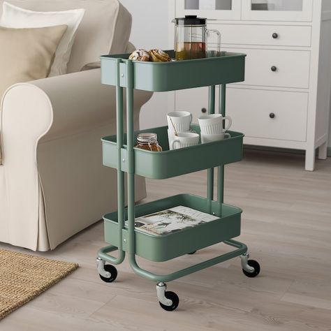 Small Ikea Kitchen Cart, Raskog Ikea, Bathroom Cart, Organiser Cucina, Rangement Makeup, Ikea Raskog, Kitchen Island Trolley, Ikea Kitchen Island, Ikea Bathroom