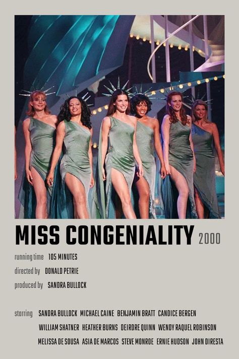 Miss Congeniality Movie Poster, Ms Congeniality Poster, Pretty Movie Posters, Miss Congeniality Party, Miss Congeniality Aesthetic, Mrs Congeniality, Miss Congeniality Costume, Miss Congeniality Movie, Ms Congeniality