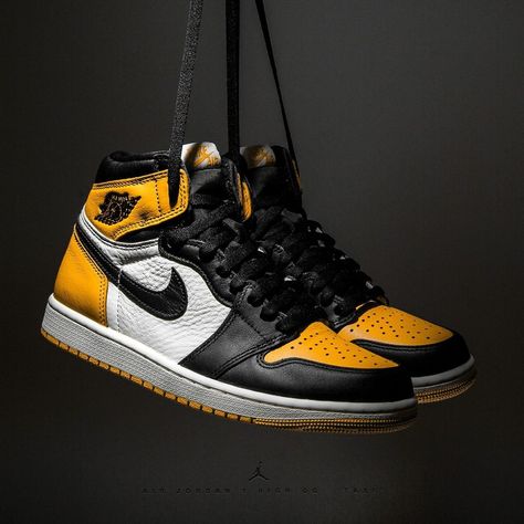 Jordan 1 Taxi Outfit, Air Jordan 1 Taxi, Jordan 1 High Taxi, Jordan 1 Taxi, Retro Shoes Outfit, Jordan 1 Black Toe, New Sneaker Releases, Futuristic Shoes, Nike Air Jordan Shoes