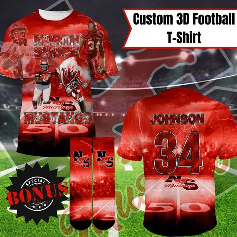 Football Tshirt Designs, Football Athlete, Sports Shirts Ideas, Graduation Tshirts, Custom Football Shirts, 3d Shirts, Football Crafts, Week Outfits, Senior Stuff