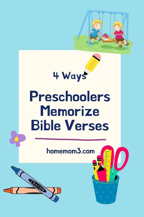 Bible School For Preschoolers, Preschool Memory Verses, Bible Verses For Kindergarten, Bible Verse For Preschoolers, Bible Verse For Kids To Memorize, Toddler Memory Verses, Preschool Bible Lessons Curriculum, Toddler Bible Verses, Bible Verses For Kids To Memorize