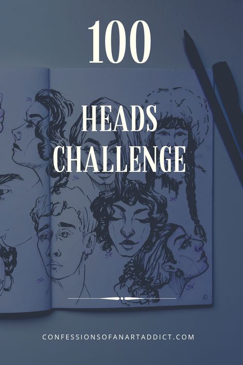 100 Head Challenge Ahmed Aldoori Board, Draw 100 Heads Challenge, Drawing People Faces Tutorial, 100 Portraits Challenge, 100 Faces Challenge Drawing, 100 Heads Challenge Board, Hundred Heads Challenge Board, 100 Art Challenge, Drawing Inspiration Reference