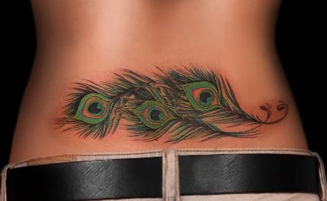 Lower Back Tattoo Designs For Women - 60  Low Back Tattoos for women  <3 <3 Tattoo Lower Back, Back Tattoos Spine, Lower Back Tattoo Designs, Cover Up Tattoos For Women, Lower Back Tattoo, Peacock Feather Tattoo, Peacock Tattoo, Full Tattoo, Tattoos Infinity