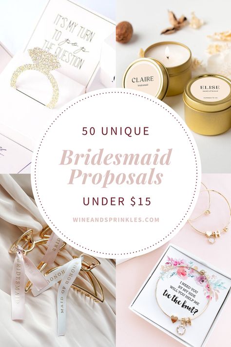 50 Cheap and Unique Bridesmaid Proposals under $15 — Wine & Sprinkles Ideas For Asking Someone To Be A Bridesmaid, Cheap And Easy Bridesmaid Proposal, Unique Bridesmaid Box Ideas, Ways To Ask Someone To Be A Bridesmaid, Bridesmaids Proposal Ideas Cheap, Low Cost Bridesmaid Proposal, Ideas To Ask Bridesmaids To Be In Wedding, Bridal Party Invites Bridesmaid, Bridemaids Proposals Cheap