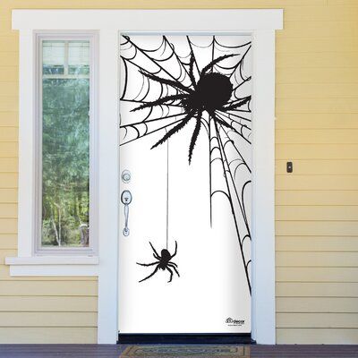 Deco Porte Halloween, Halloween Classroom Door, Halloween Garage Door, Halloween Garage, Spiders Halloween, Halloween Front Door Decorations, Halloween Front Door, Garage Door Decor, Door Mural