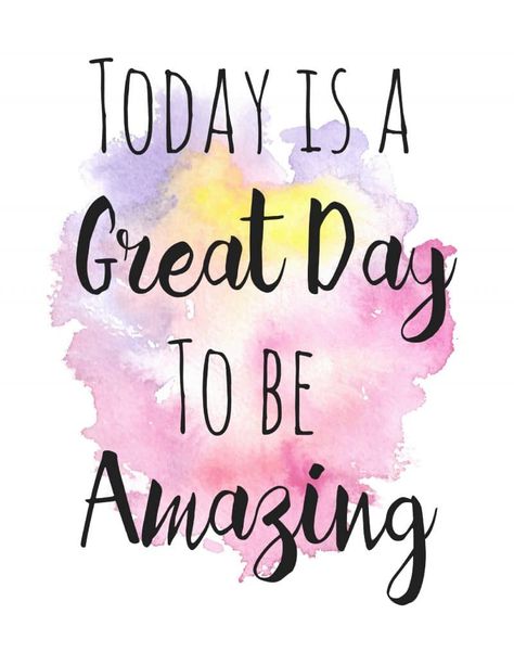 Free Inspirational Printable: Today is a Great Day to Be Amazing Great Day Quotes, Today Is A Great Day, Monday Morning Quotes, Inspirational Quotes Wallpapers, Monday Quotes, Motiverende Quotes, Fotografi Alam Semula Jadi, Be Amazing, Lettering Quotes