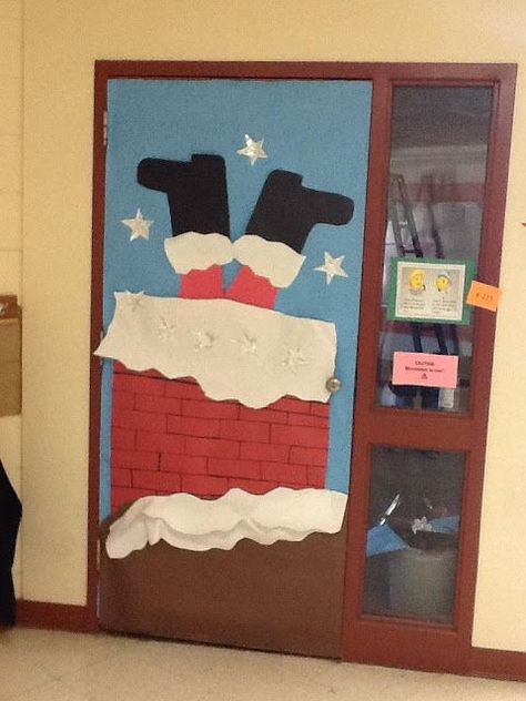 Christmas Door Decorating Contest | Christmas Door Decorating Decor Contest | Made what I pinned Chimney Door Decoration, Christmas Door Decorating, Christmas Bulletin Boards, Christmas Door Decorating Contest, Christmas Classroom Door, Door Decorating Contest, Christmas Door Decoration, Christmas Bulletin, Door Decorating