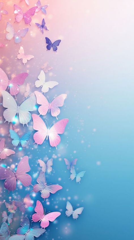 Butterflies in aesthetic glitter style backgrounds outdoors purple. | premium image by rawpixel.com Butterfly Art Aesthetic, Butterfly Screen Saver, Butterfly Iphone Wallpaper, Butterflies Background, Spring Iphone Wallpaper, Pretty Phone Backgrounds, Wallpaper Butterfly, Aesthetic Glitter, Butterfly Spring