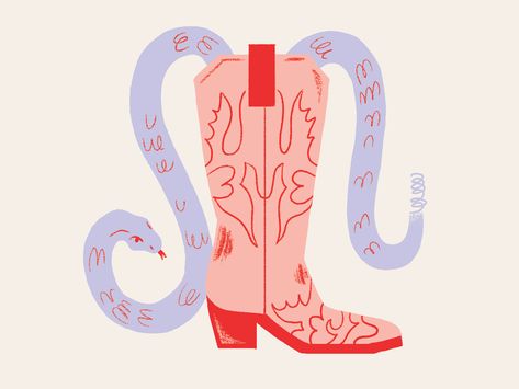 Inktober - Cowboy Boots by Michelle K. Albert on Dribbble Cowboy Boot Line Drawing, Animated Cowboy Boots, Cowboy Boot Illustration, Cowboy Boots Illustration, Cowgirl Boot Illustration, Cowgirl Boots Illustration, Cowboy Hat Illustration, Cowboy Boots Graphic Design, Boots Inktober