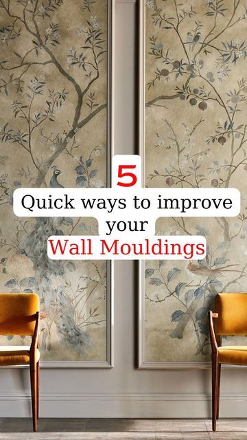 Wall Mouldings With Wallpaper, Wall Moulding Mirror, Wallpaper In Wall Moulding, Wallpaper And Moulding Wall, Molding On Walls With Wallpaper, Moulding On Walls With Wallpaper, Wall Moulding With Mirror, Wallpaper In Molding, Wallpaper With Moulding