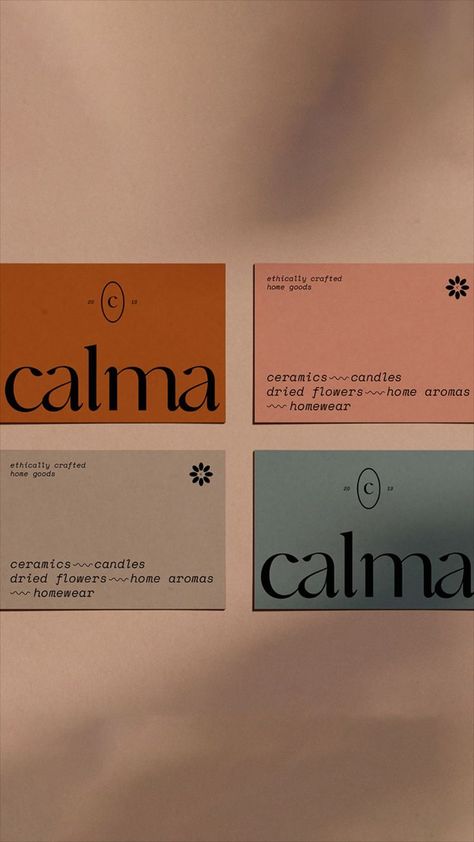 Calma home good brand design by Elia Laourda - Fivestar Branding Agency Is A Design and Branding Agency. This Work Belongs to The Accredited Artist and Is Curated For Inspiration Only 
#branding #brandinginspiration Wellness Business Cards, Calming Branding, Healing Branding, Massage Branding, Tailoring Logo Design Ideas, Therapy Branding, Design Agency Branding, Tailor Logo Design, Home Branding