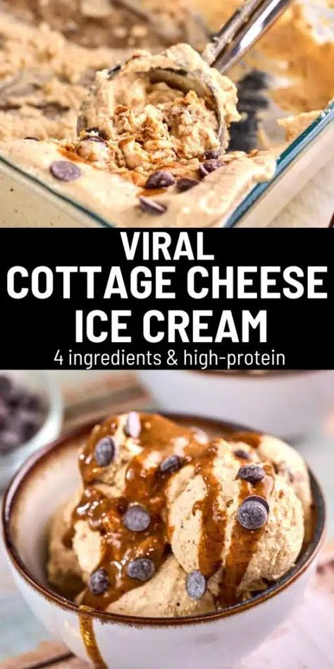 Whipped Cottage Cheese Recipes, Cottage Cheese Ice Cream Recipe, Cottage Cheese Dessert Recipes, Cottage Cheese Smoothie, Frozen Recipes, Cottage Cheese Ice Cream, Cottage Cheese Desserts, Cheese Ice Cream, Protein Bar Recipes