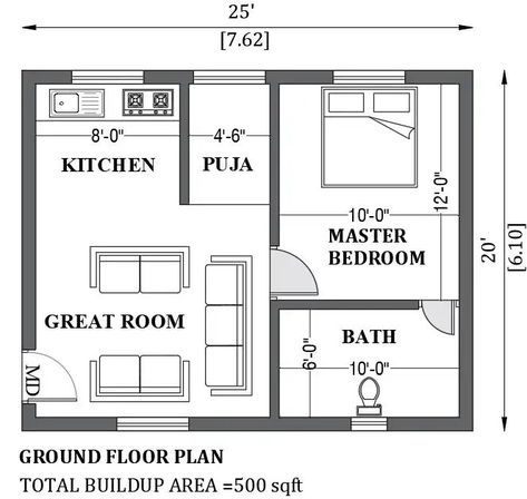 #cadbull #autocad #architecture #houseplan #vastushastra #vastu #facade #2ddrawing #2dhouse #autocaddrawing #builtup #floorplan #masterbedroom #bath #pujaroom #greatroom #kitchen #breakfast #drwing #modernhome #home 500 Sqft House Plan, Autocad Layout, 2d Autocad Drawing, Drawing House Plans, Floor Plan With Dimensions, Interior Design Basics, Small Office Design Interior, Simple Floor Plans, 2d Floor Plan