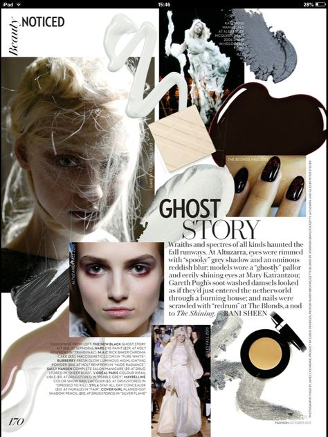 Halloween Magazine, Beauty Layout, Media Coursework, Magazines Design, Fashion Notebook, Fashion Layouts, Mood Tone, Indesign Layout, Newsletter Layout