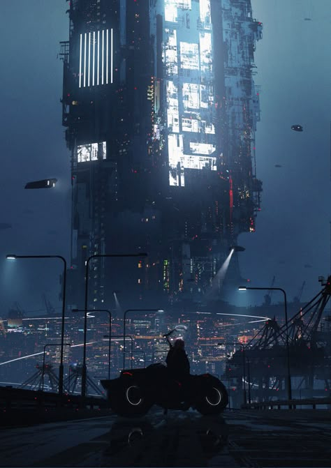 Sci-fi, Astero . on ArtStation at https://www.artstation.com/artwork/KO6Xb4 Cyberpunk Dnd, Dystopian Book, Scene Reference, Ville Cyberpunk, Beautiful Animation, Echo Echo, Composition Ideas, Art Cyberpunk, Fotografi Urban