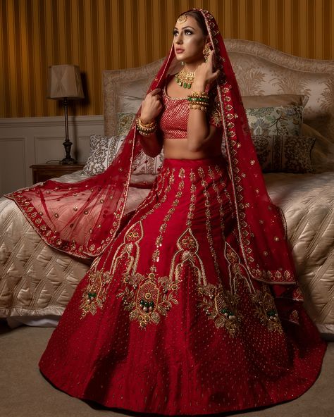 WEAR RED TO WED: Handcrafted perfection in @seema.m.official’s latest take on intimate weddings See more traditional lehengas from @seema.m.official - Tap the link in our bio Lehenga: @seema.m.official Jewellery: @mandeetajewellery MUA: @ammara.artistry Hair: @mariaahmua Photographer: @kdbphotographer #bridallehngas #lehnga #weddinglehnga #weddingstyle #fashion #indianfashion #instafashion #lehngadesign #bollywoodstyle #handembroidery #lehenga Minimalistic Bride, Mystical Wedding, Traditional Lehengas, Day Wedding Outfit, Bridal Lehenga Designs, Indian Bride Outfits, Bridal Lehenga Collection, Embellished Clothing, Designer Bridal Lehenga