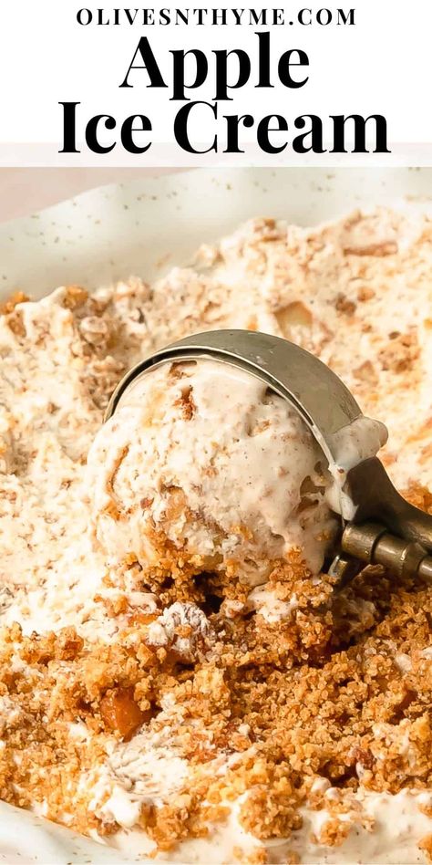 Apple Cinnamon Ice Cream, Apple Pie Ice Cream Homemade, Bourbon Ice Cream Recipes, Apple Cider Ice Cream, Pecan Pie Ice Cream, Homemade Ice Cream Recipes For Ice Cream Maker, Ice Cream Recipes For Ice Cream Maker, Fall Ice Cream Recipes, Graham Cracker Streusel