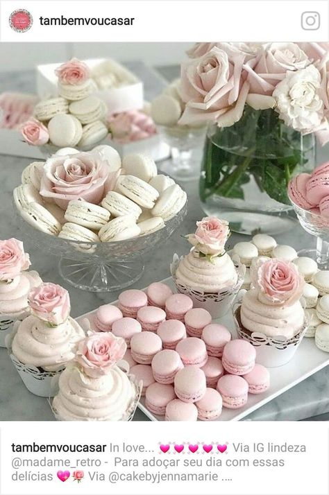 Pink Dessert Tables, Blush Pink Baby Shower, Deco Buffet, Baby Shower Sweets, Pink Desserts, Shower Desserts, Wedding Buffet, Girl Birthday Decorations, Wedding Dessert Table