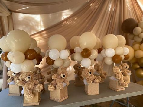 We Can Bearly Wait Neutral, Pampas Grass Teddy Bear Centerpiece, Teddy Bear And Pampas Centerpiece, We Can Barely Wait Balloon Arch, Teddy Bear Basket Centerpieces, Gender Reveal Teddy Bear Theme Centerpieces, We Can Barely Wait Decorations, Boho Bear Birthday Theme, We Can Bearly Wait Gender Reveal Centerpieces