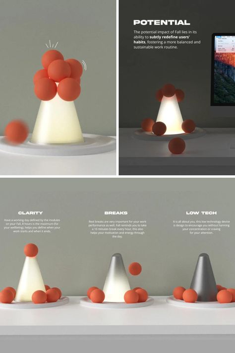 Boost Productivity with Innovative Fall Desk Lamp, A Visual Reminder for Work-Life Balance. Learn More! Coffee Product Design, Interactive Product Design, Lamp Design Creative, Sustainable Product Design, Creative Product Design, Fall Desk, Miniature Ice Cream, Travel And Work, Remote Working