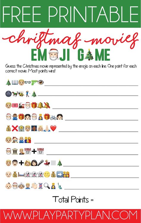 This free printable Christmas emoji game is one of the most fun Christmas games for all ages! See how many of these Christmas movies you can guess based on the emojis! Christmas Games For All Ages, Christmas Movie Game, Christmas Emoji Game, Christmas Emoji, Emoji Christmas, Games For All Ages, Emoji Game, Xmas Games, Fun Christmas Party Games