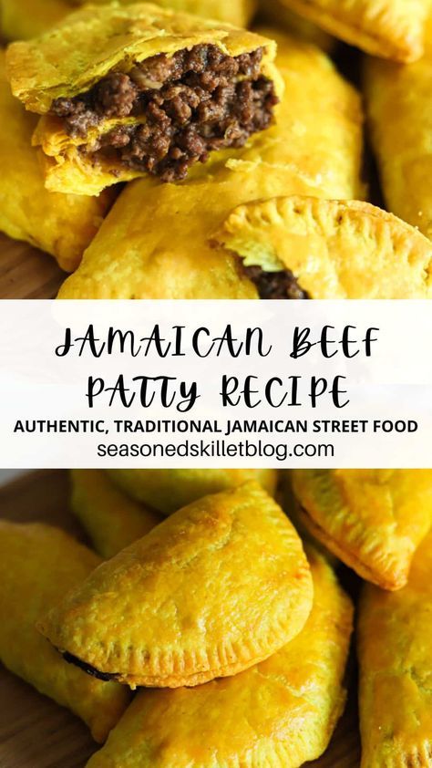 Jamaican Appetizers, Beef Patties Recipes, Jamaican Beef Patties, Carribean Food, Jamaican Cuisine, Jamaican Dishes, Beef Patties, Jamaican Food, Caribbean Food