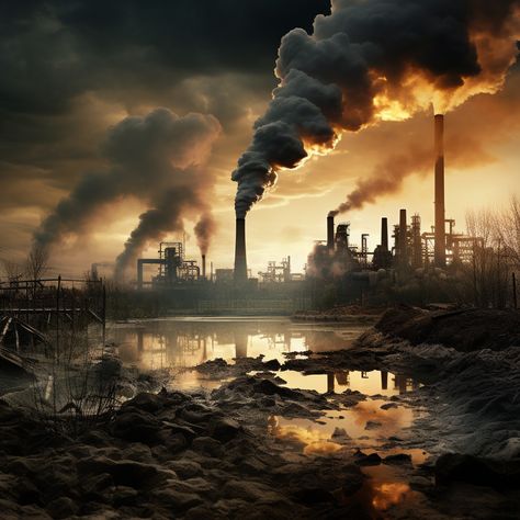 negative environmental impacts of carbon emissions Nature Destroyed By Humans, Carbon Emissions Poster, Pollution Landscape, Radioactive Pollution, City Pollution, Pollution Pictures, Environment Pollution, Environmental Destruction, Environment Photography