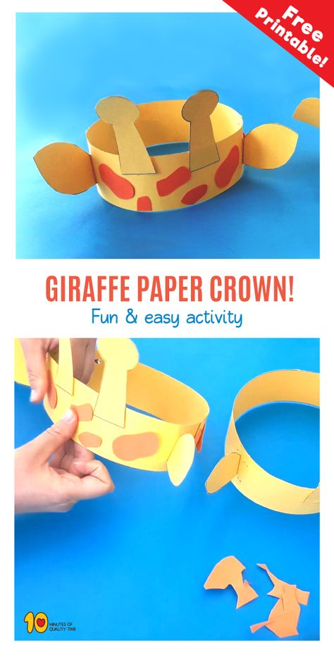 Giraffe Paper Crown- Fun & easy activity Salt Drawing, تصنيف الحيوانات, Safari Crafts, Jungle Crafts, Zoo Crafts, Zoo Animal Crafts, Giraffe Crafts, Zoo Activities, Paper Crown