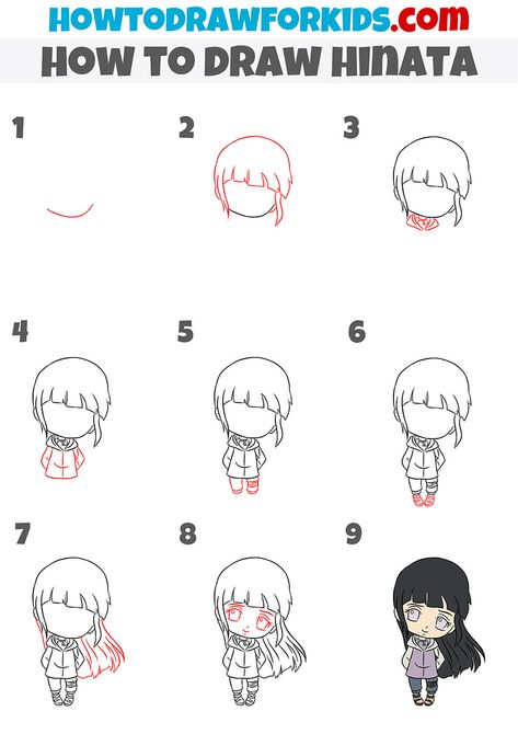 Cute Easy Anime Drawings Step By Step, Chibi Drawing Step By Step, Hinata And Naruto Drawings Easy, Anime Drawings Tutorials Step By Step, Drawing Step By Step Anime, Naruto Drawings Easy, Anime Drawings For Beginners, Naruto Chibi, Free Kids Coloring Pages