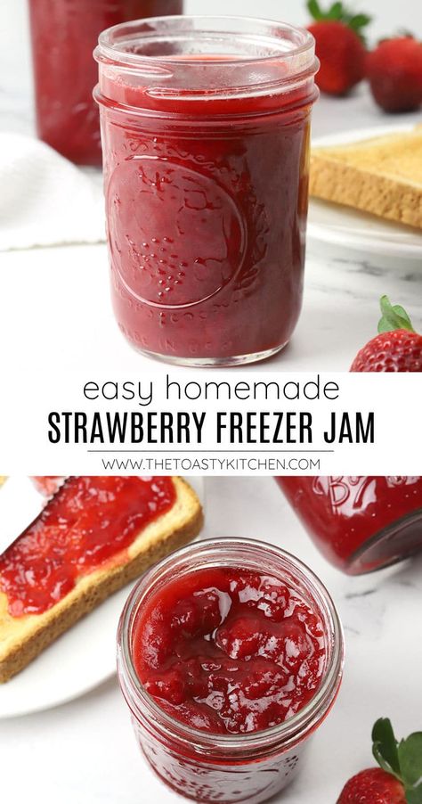 Strawberry Freezer Jam Recipe With Certo, Strawberry Freezer Jam With Honey, Strawberry Freezer Jam Recipe No Pectin, Strawberry Pear Jam, Small Batch Freezer Jam, Refrigerator Strawberry Jam Recipe, Freezer Jam Strawberry No Pectin, Klinio Recipes, Strawberry Freezer Jam Recipe Sure Jell