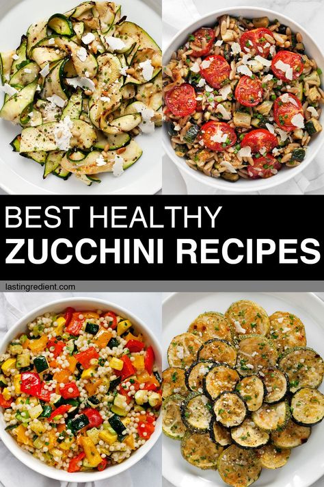 From salads to sides to mains, my list of the best healthy zucchini recipes features this incredibly versatile vegetable roasted, grilled and even baked. it includes both vegetarian and vegan recipes. Mexican Zucchini Recipes, Zucchini Recipes Vegan, Seasonal Dinner Recipes, Healthy Zucchini Recipes, Vegan Zucchini Recipes, Zucchini Pasta Salad, Vegetarian Grilling Recipes, Vegetarian Side Dish Recipes, Mexican Zucchini