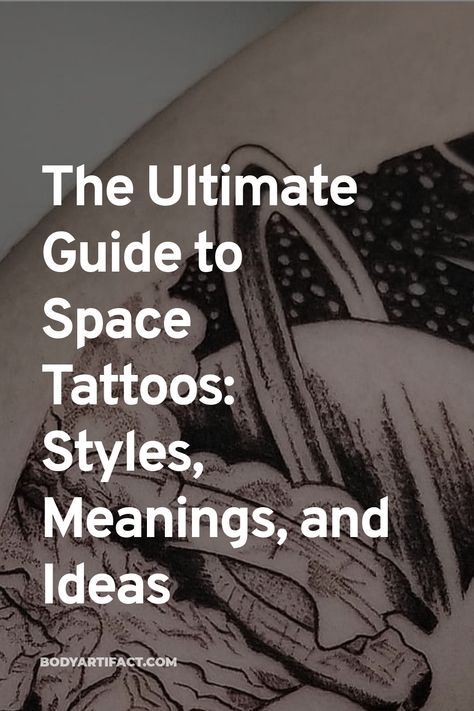 We've collected the best space tattoos to help inspire your next piece of ink. Space Themed Tattoos Men, Astro Physics Tattoo, Satellite Tattoo Ideas, Unique Space Tattoos, Space And Time Tattoo, Space Time Tattoo, Time And Space Tattoo, Dimensions Tattoo, Space Tattoos Men