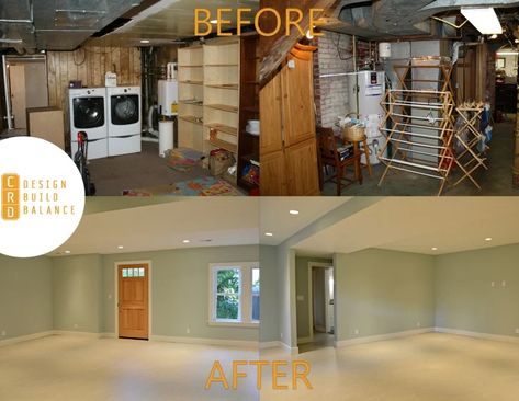 Before And After Home Interior, Basement Remodeling Before And After, Basement Door, Basement Refinishing, Basement Doors, Basement Playroom, Cozy Family Rooms, Basement Windows, Seattle Homes