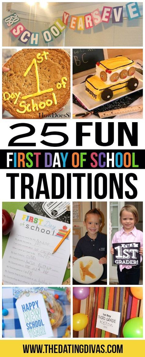 25 FUN traditions and ideas to make the first day of school extra special. #firstdayofschool Kindergarten Hacks, First Day Of School Traditions, School Traditions, Daycare Ideas, And So It Begins, School Daze, Dating Divas, Starting School, 1st Day Of School