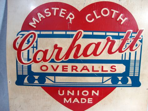 Carhartt Overalls, Overalls Vintage, Carhartt Logo, Architecture 3d, Old Signs, Union Made, 로고 디자인, Blue Heart, Plaque Sign