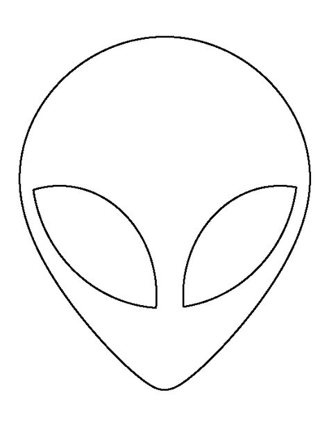 Alien head pattern. Use the printable outline for crafts, creating stencils, scrapbooking, and more. Free PDF template to download and print at http://patternuniverse.com/download/alien-head-pattern/ Alien Tattoo Outline, Alien Template Free Printable, Alien Tattoo Stencil, Alien Head Drawing, Alien Stencil, Alien Head Tattoo, Alien Outline, Alien Diy, Tattoo Stencils Outline