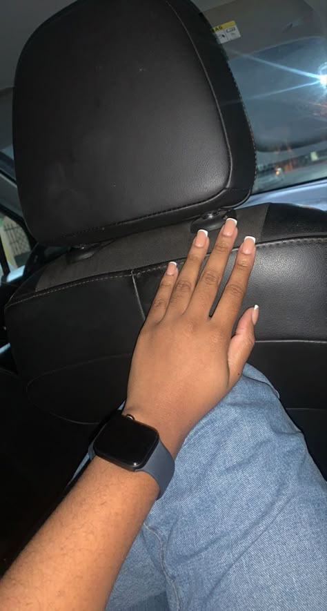 French Nails On Brown Skin, Short Nails On Dark Skin, Short Elegant Nails, Short Nails Brown, Nails Snap, Nail Snap, Nails Brown Skin, Short French Nails, Short French