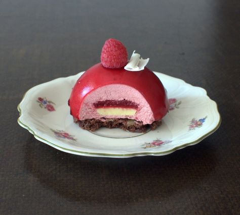 French Mousse, Entremet Recipe, Raspberry Mousse Cake, Mousse Cake Recipe, Fine Dining Desserts, Mousse Cakes, Raspberry Desserts, Mini Torte, Raspberry Mousse