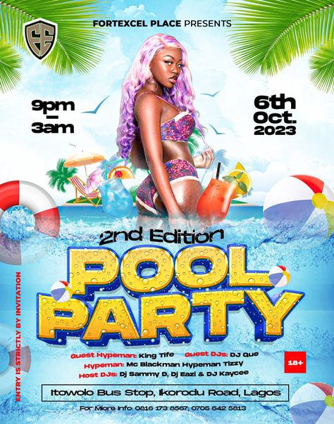 Pool Party Flyer Pool Party Graphic Design, Pool Party Poster Design, Pool Party Flyer Design, Pool Party Dj, Pool Party Images, Pool Party Flyer, Sample Flyers, Pool Parties Flyer, Excel For Beginners