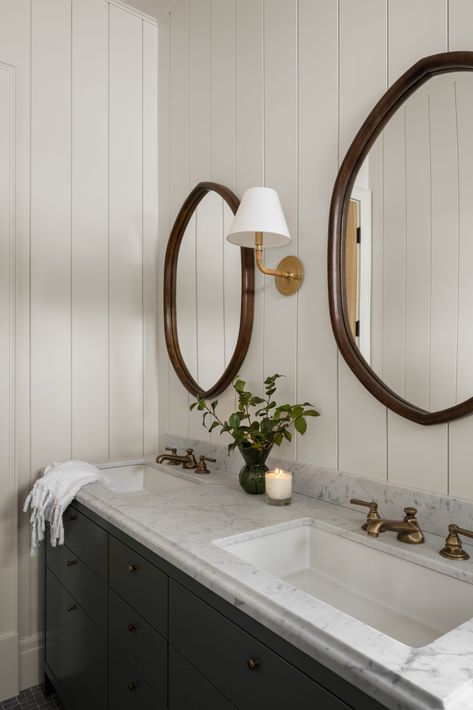 Studio Mcgee Kids Bathroom, Mcgee Bathrooms, Mcgee And Co Bathroom, Bathroom Mirror And Lighting, Mcgee Bathroom, Studio Mcgee Bathroom, Mcgee And Co, Mcgee Home, Shiplap Bathroom